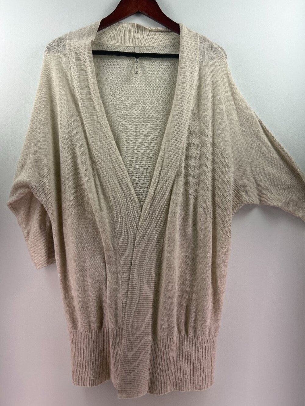 Leo & Nicole Tan Open Front Cardigan Sweater Small